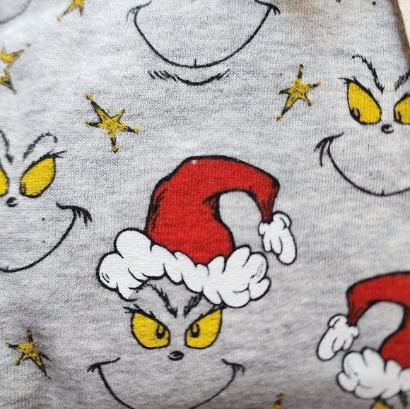Ae | Grinch Christmas Pajama Set Gray Crew Neck Sweatshirt & Hi-Rise Joggers S - Picture 7 of 9